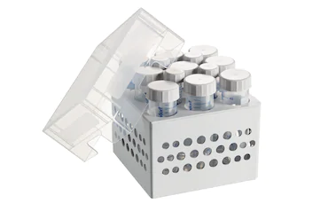 艾本德儲存盒 3 × 3, 可放置 9  個 50  mL 試管和 4  個 15  mL 試管，2  件，高 127  mm，5  英寸，聚丙烯材料，可耐受最低 -86  °C，高溫高壓滅菌，帶蓋子